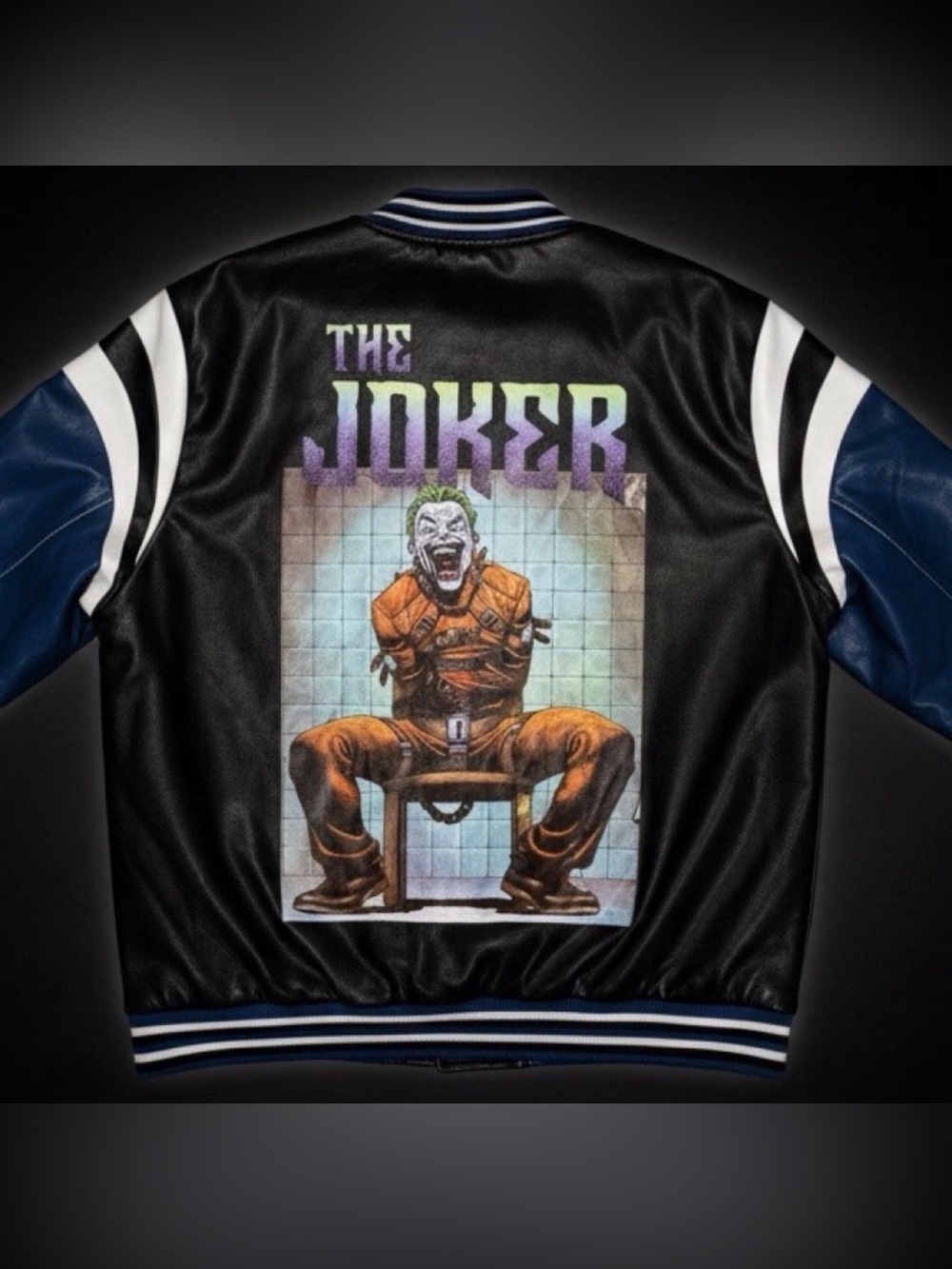 Members Only × Batman ‘The Joker’ Varsity Leather Jacket - Size XL - NWT